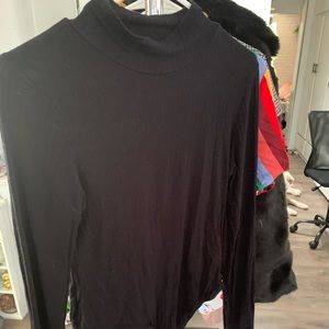 Black mock neck body suit